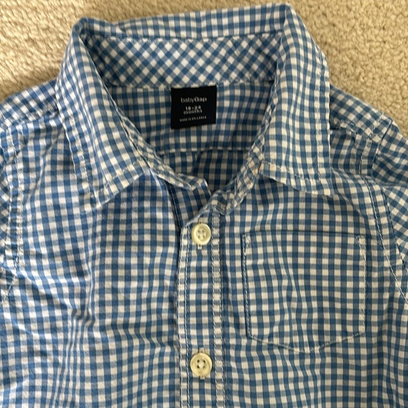 Baby gap toddler boy, 18 to 24 month white and blue collared one piece - Picture 3 of 6